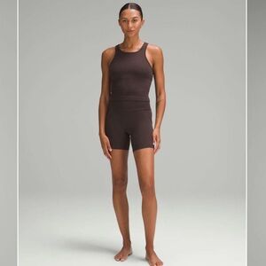 EUC Lululemon Ebb to Street Racerback Crop Tank Top Espresso